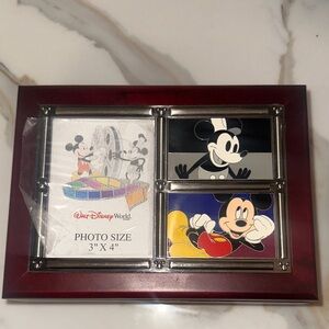 Disney World 2005 Mickey Mouse Keepsake Wooden Box & Multi-Image Frame